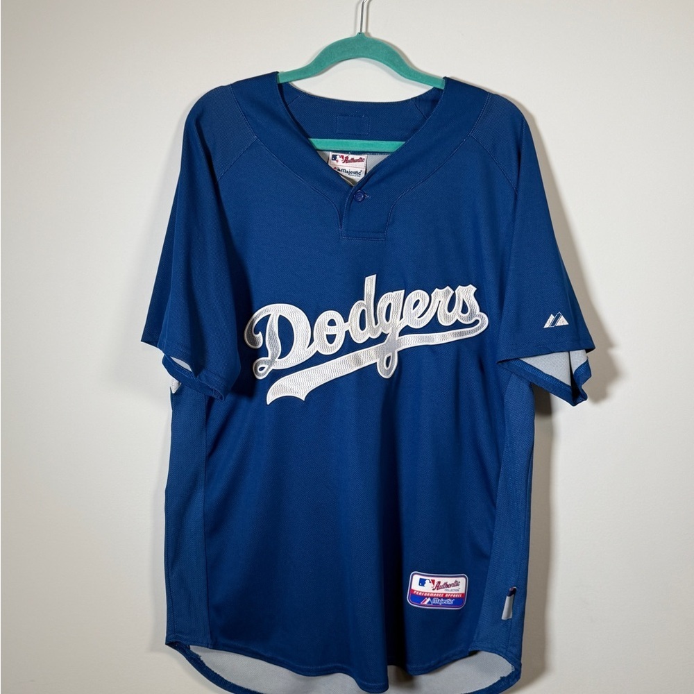 Majestic Los Angeles Dodgers Baseball Jersey Gray Blue Size Large Blokecore